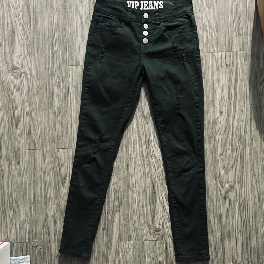 Like New VIP Army Green Skinny Jeans Size 0